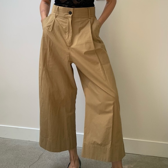 Studio Nicholson Tan Greta High-Rise Trousers from Pre-Fall 2020 - Picture 2 of 7